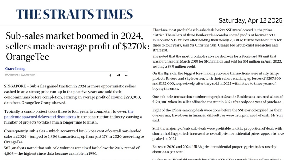 Sub-sales market boom in 2024 sees sellers make profit